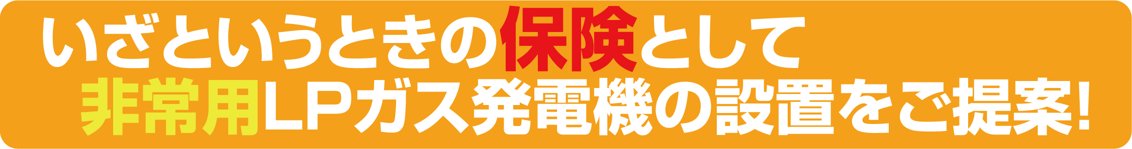 いざというときの保険としてLPGをご提案